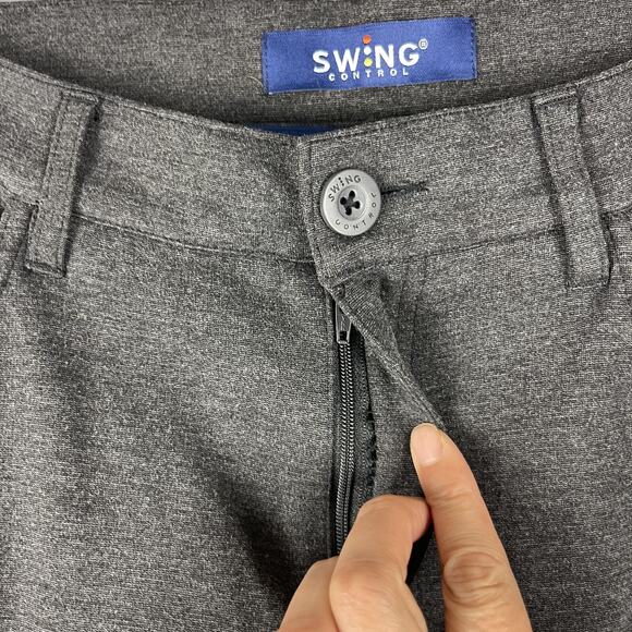 Swing Control Golf Pants Mens 34x32 Gray Ponte Stretch Straight Performance - Picture 4 of 14